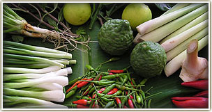 Lemongrass, chillis, lime, green chillies