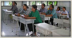 A class of Thai people learning English